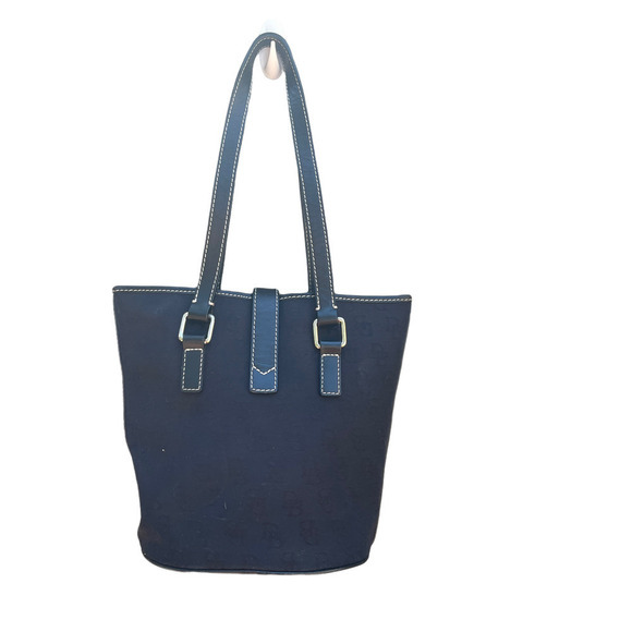 Dooney & Bourke North/South Black-On-Black Signature Canvas Bucket Handbag - Picture 2 of 16